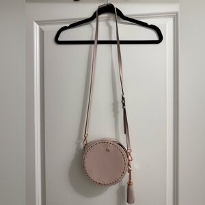 Michael Kors Blush Pink Round Crossbody with Rose Gold Stud Accents